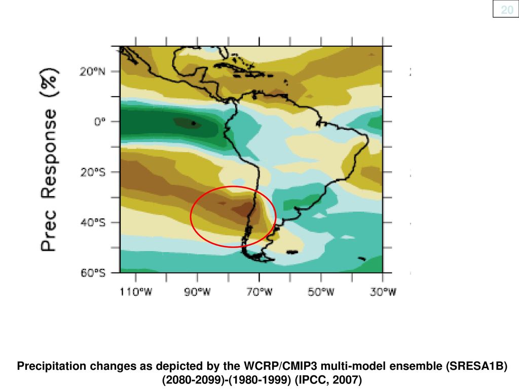 Precipitation changes as depicted by the WCRP/CMIP3 multi-model ensemble (SRESA1B)