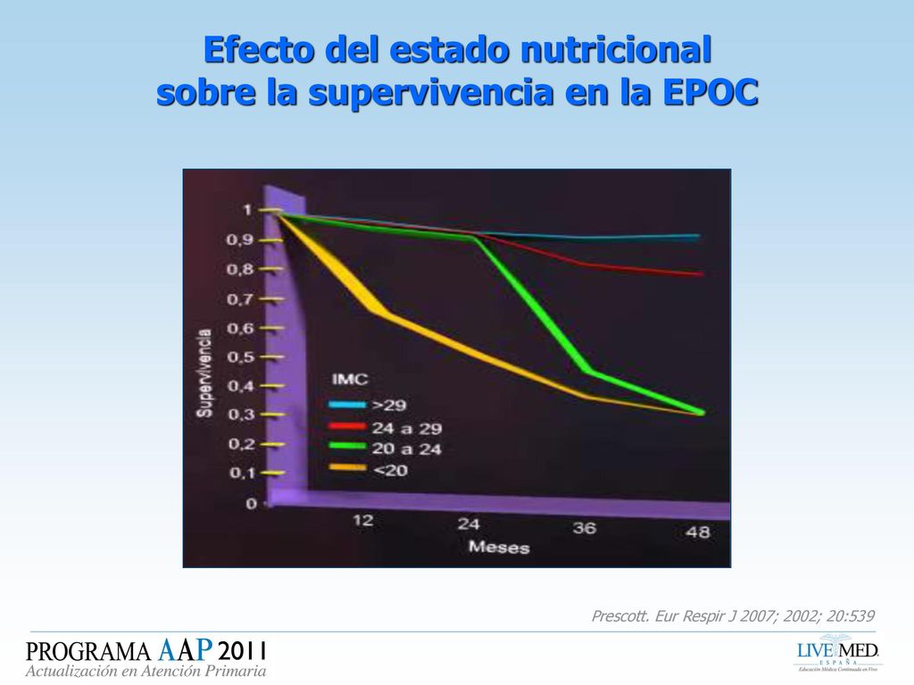 Efecto del estado nutricional sobre la supervivencia en la EPOC
