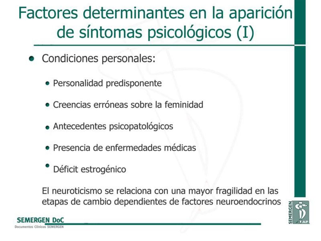 Factores determinantes en la aparición de síntomas psicológicos (I)