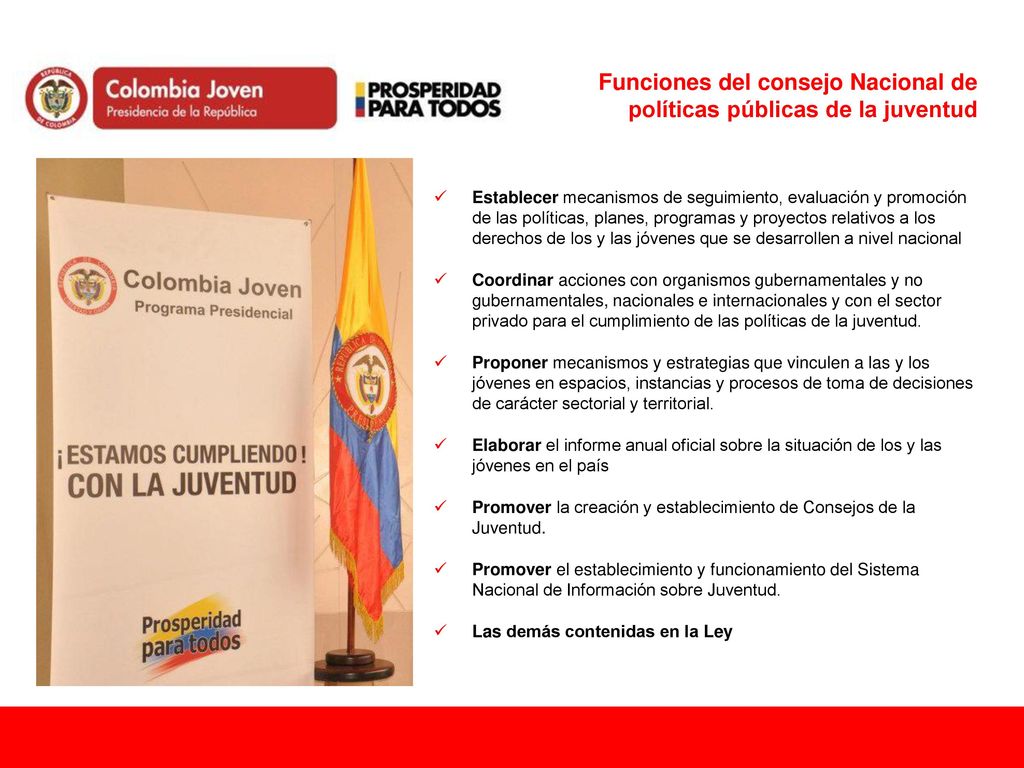 Funciones del consejo Nacional de políticas públicas de la juventud