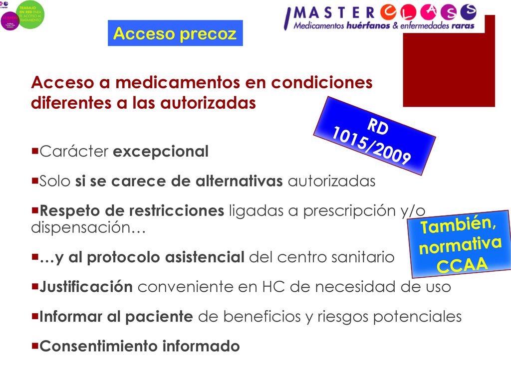 Acceso a medicamentos en condiciones diferentes a las autorizadas