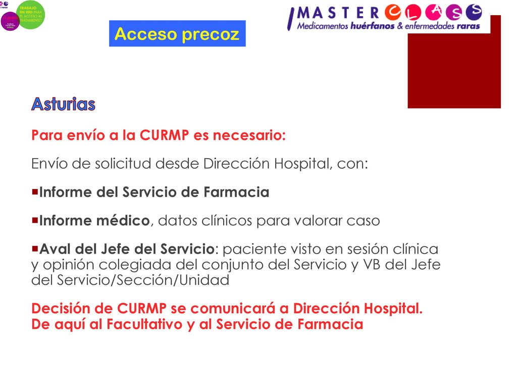 Acceso precoz Asturias Para envío a la CURMP es necesario: