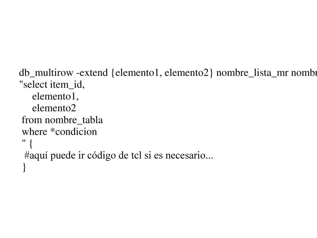 db_multirow -extend {elemento1, elemento2} nombre_lista_mr nombre_lista_mr \