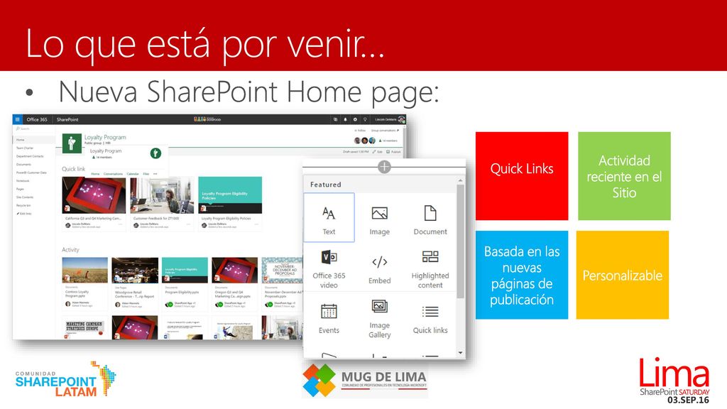 Lo que está por venir… Nueva SharePoint Home page: