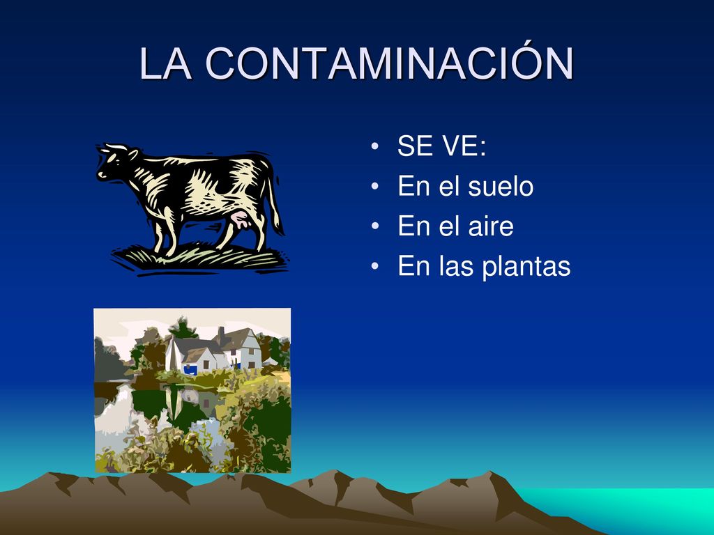 LA CONTAMINACIÓN SE VE: En el suelo En el aire En las plantas