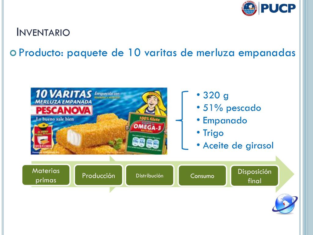 Inventario Producto: paquete de 10 varitas de merluza empanadas 320 g