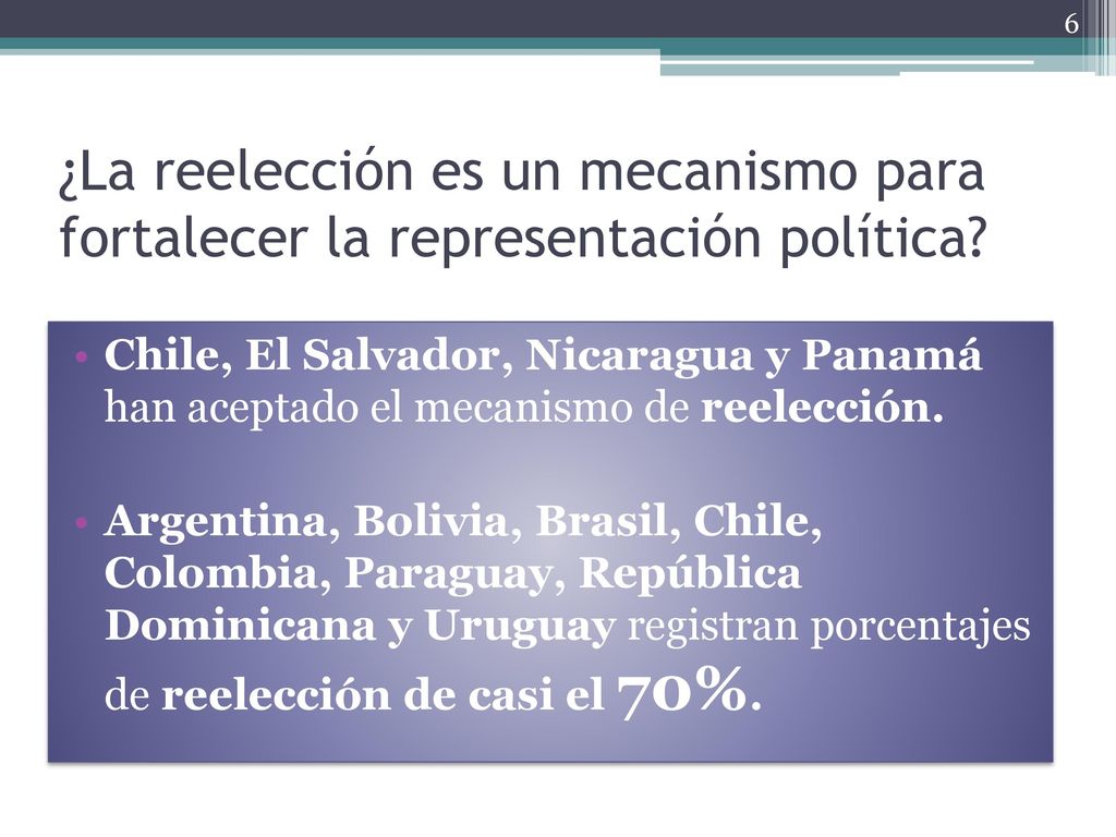 ¿La reelección es un mecanismo para fortalecer la representación política