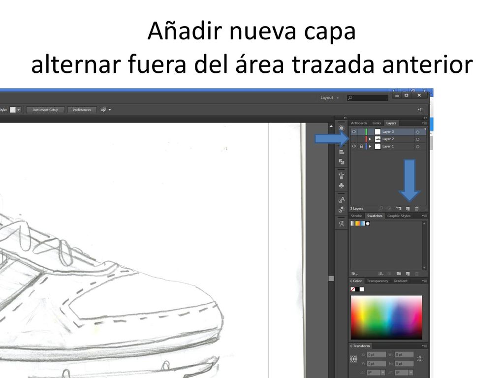 Añadir nueva capa alternar fuera del área trazada anterior