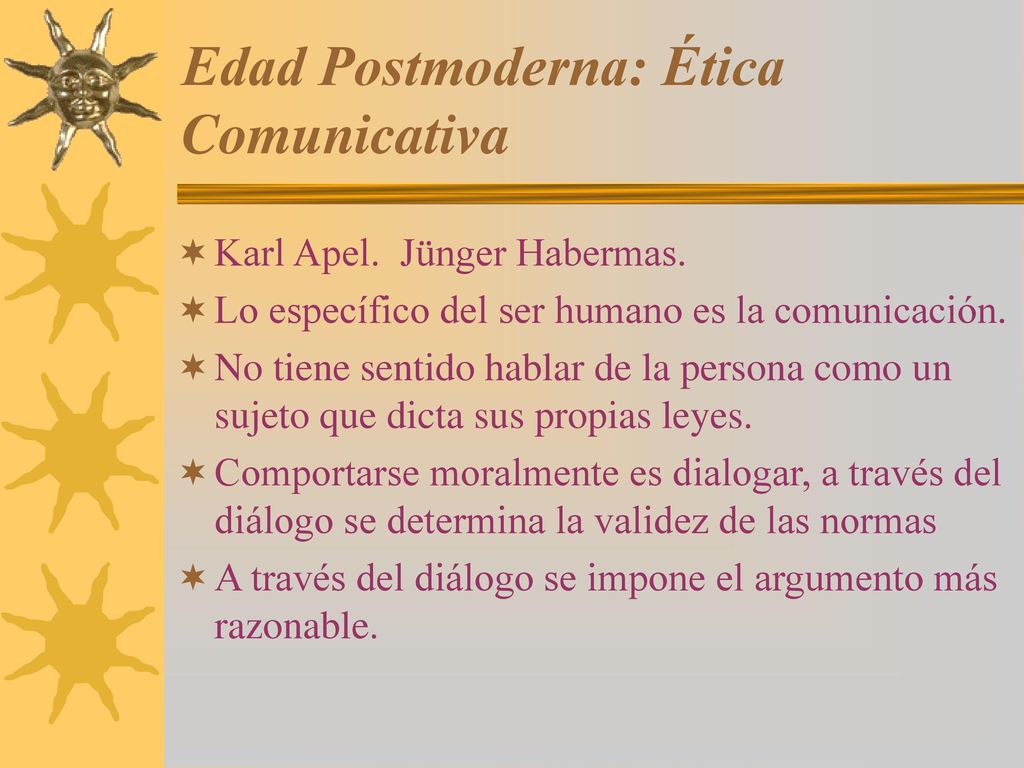 Edad Postmoderna: Ética Comunicativa