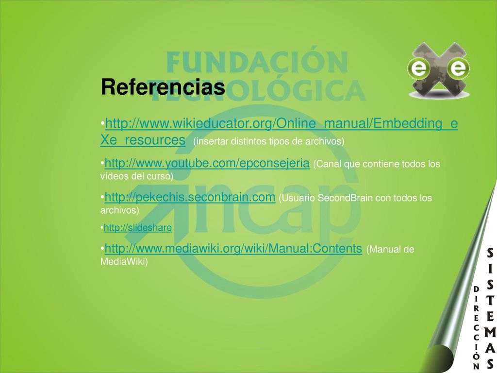 Referencias   (insertar distintos tipos de archivos)
