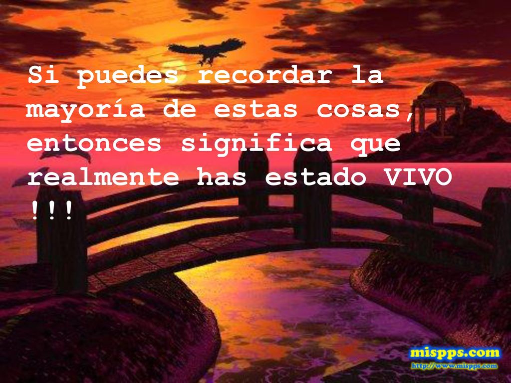 Si puedes recordar la mayoría de estas cosas, entonces significa que realmente has estado VIVO !!!