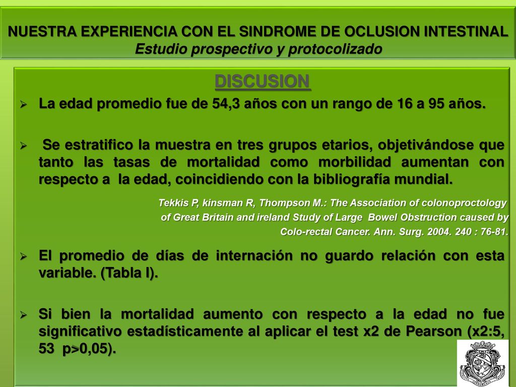 NUESTRA EXPERIENCIA CON EL SINDROME DE OCLUSION INTESTINAL Estudio prospectivo y protocolizado