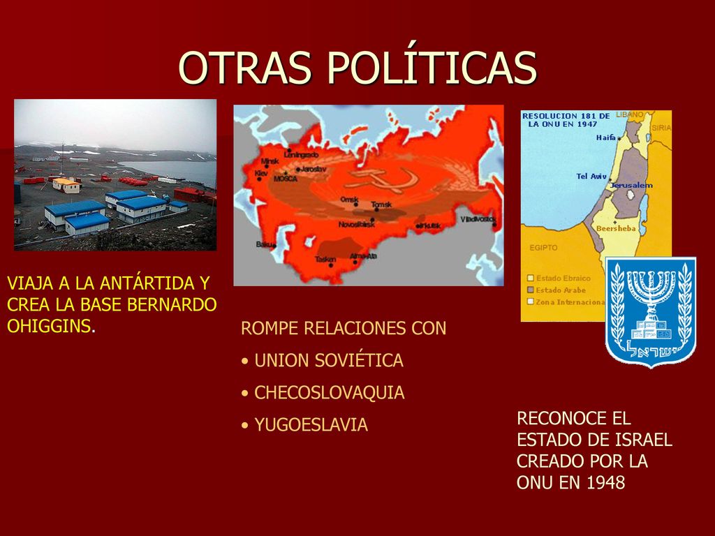 OTRAS POLÍTICAS VIAJA A LA ANTÁRTIDA Y CREA LA BASE BERNARDO OHIGGINS.