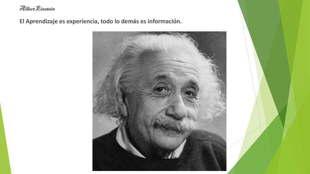 Albert Einstein El Aprendizaje es experiencia, todo lo demás es información.