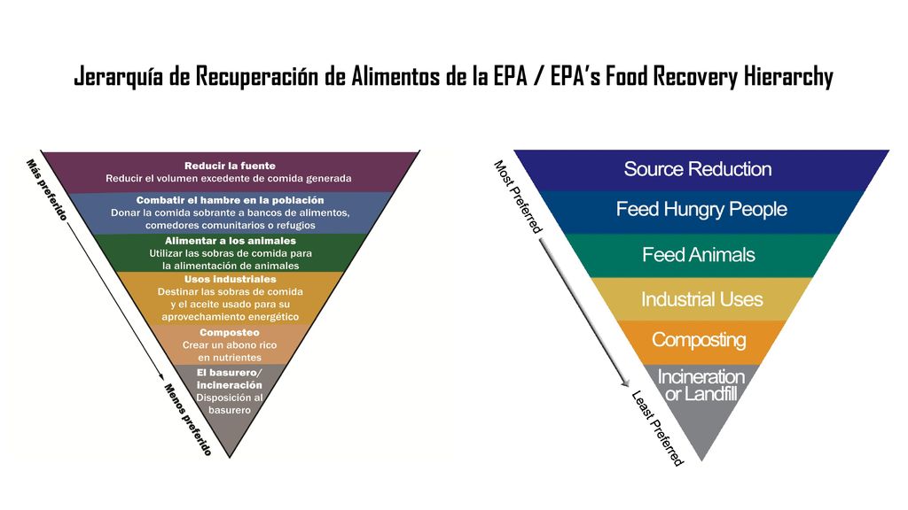 Jerarquía de Recuperación de Alimentos de la EPA / EPA’s Food Recovery Hierarchy