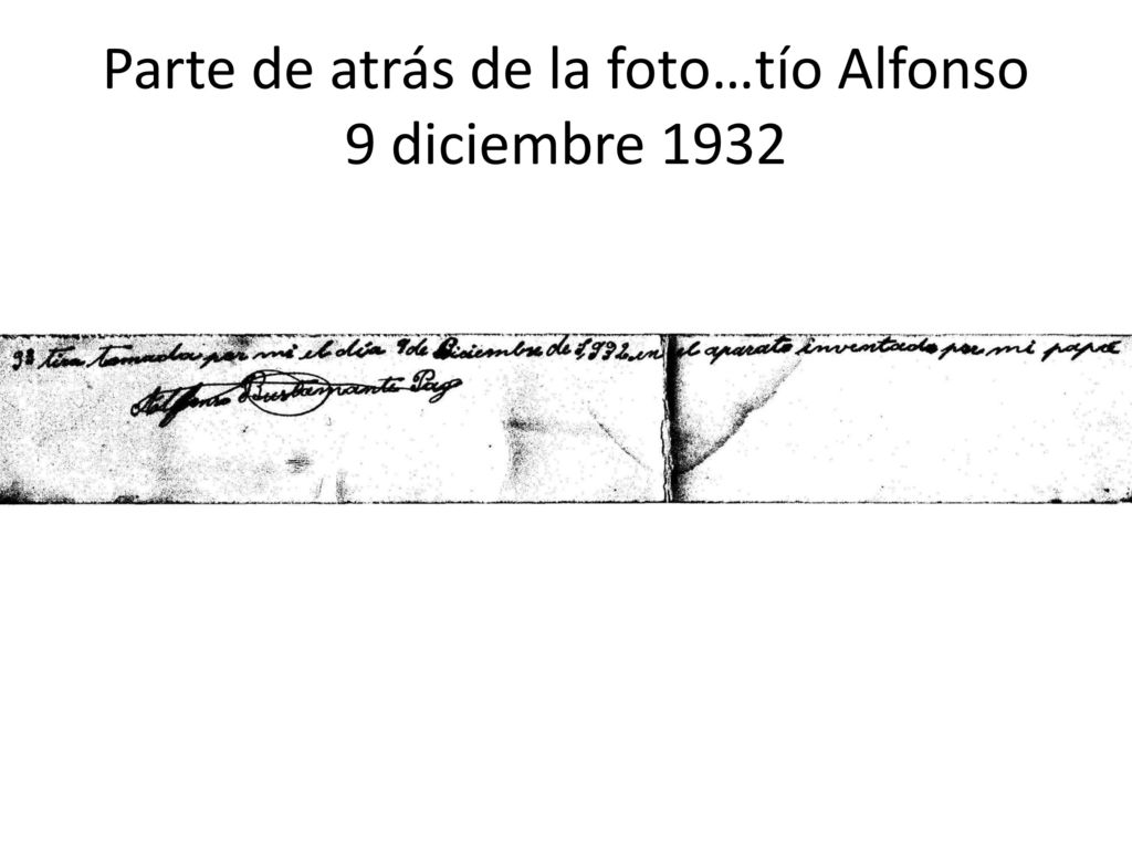 Parte de atrás de la foto…tío Alfonso 9 diciembre 1932
