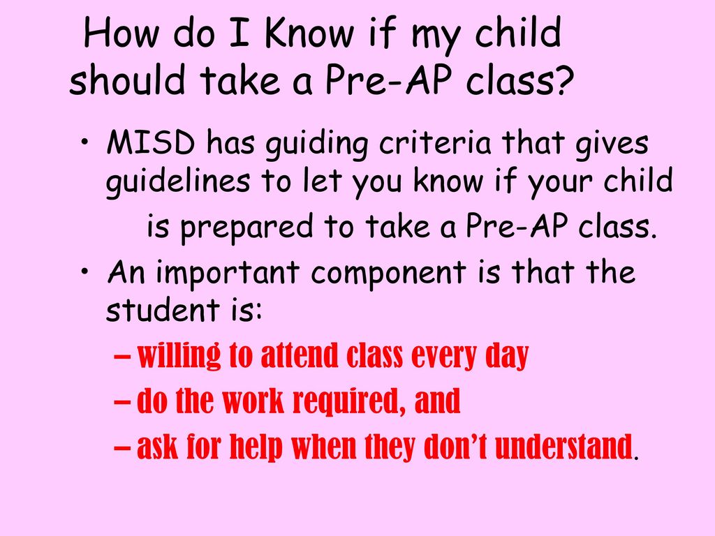How do I Know if my child should take a Pre-AP class