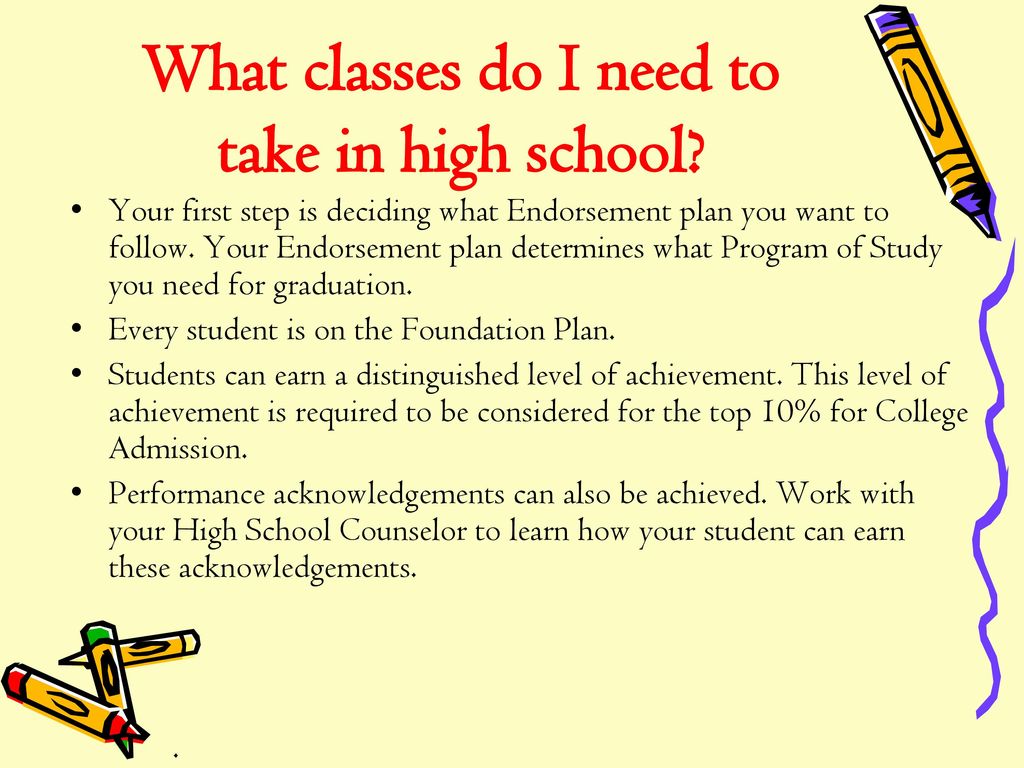 What classes do I need to take in high school