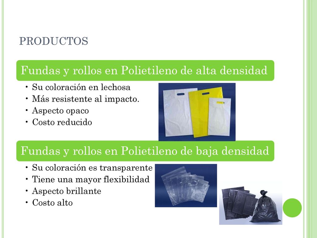 productos Fundas y rollos en Polietileno de alta densidad
