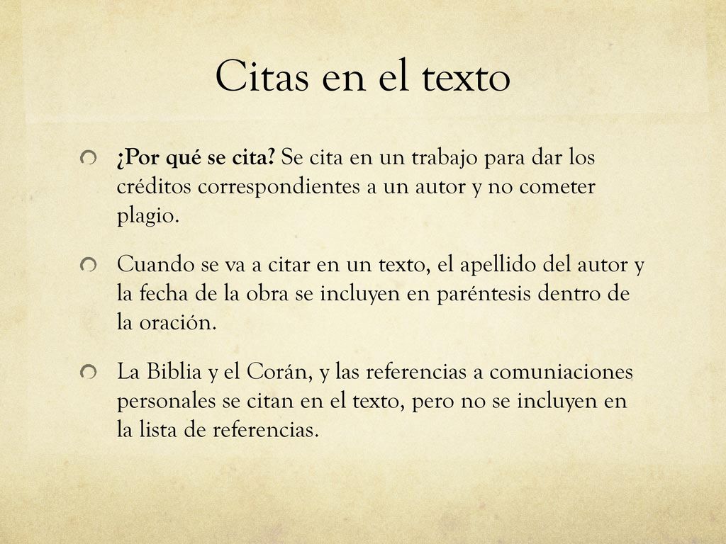 Citas en el texto ¿Por qué se cita Se cita en un trabajo para dar los créditos correspondientes a un autor y no cometer plagio.