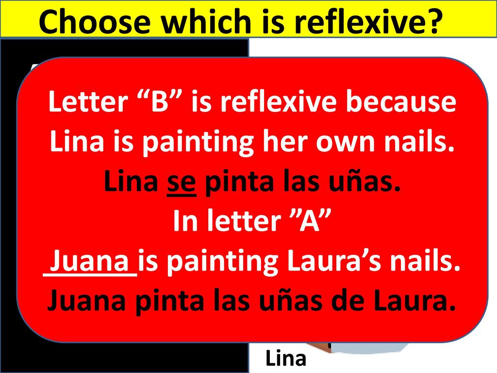 B A Choose which is reflexive Letter B is reflexive because