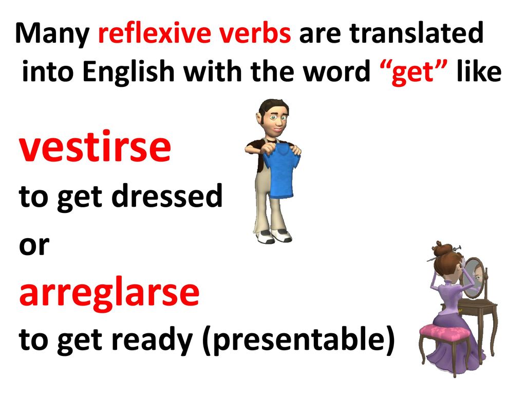 vestirse arreglarse to get dressed or to get ready (presentable)