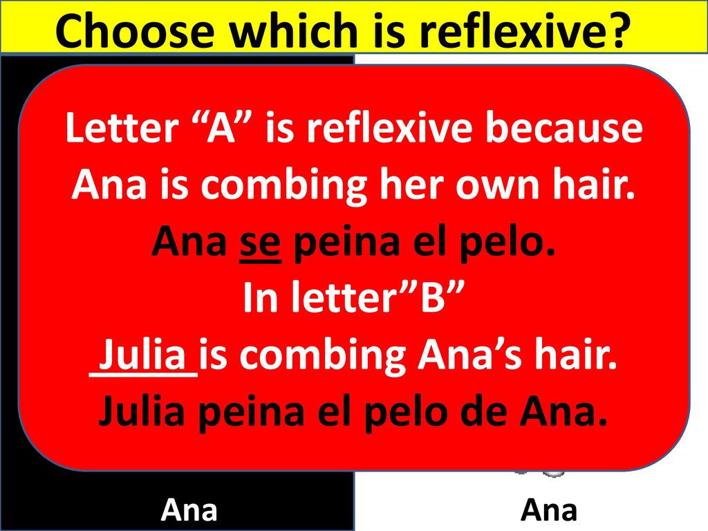 B A Choose which is reflexive Letter A is reflexive because