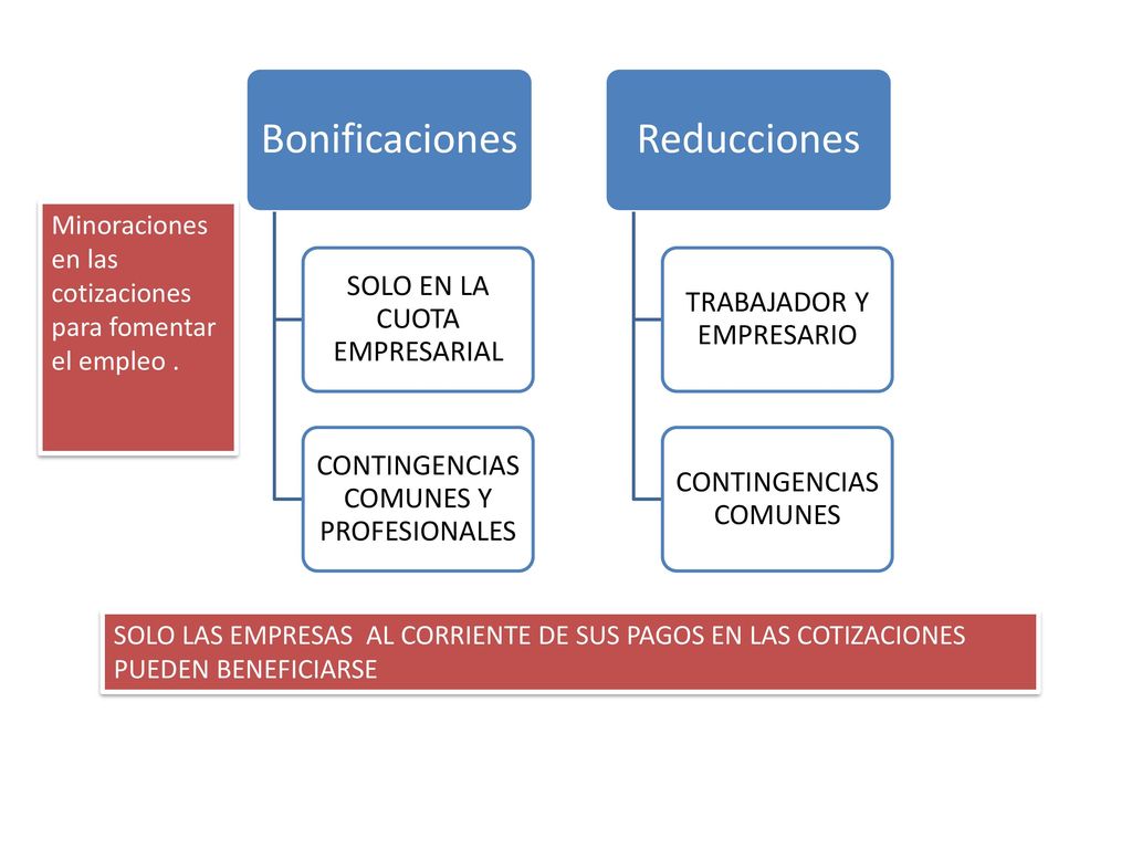 Minoraciones en las cotizaciones para fomentar el empleo .