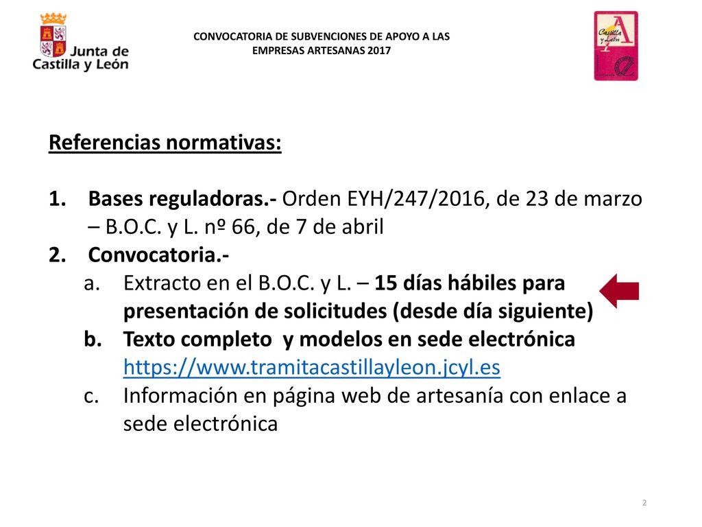 CONVOCATORIA DE SUBVENCIONES DE APOYO A LAS EMPRESAS ARTESANAS 2017