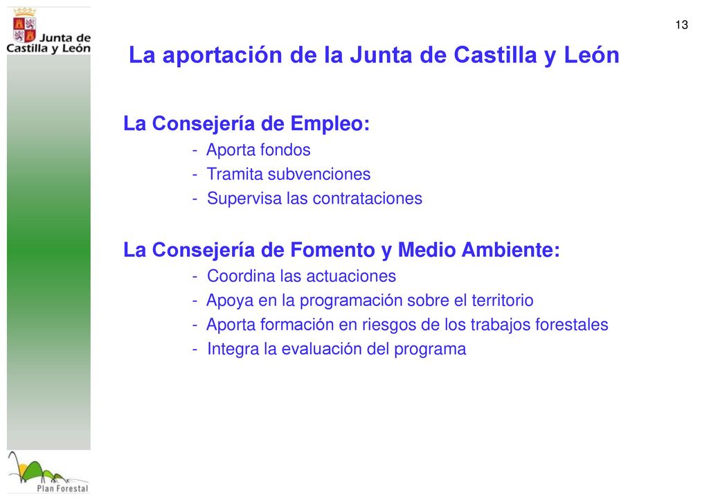 La aportación de la Junta de Castilla y León