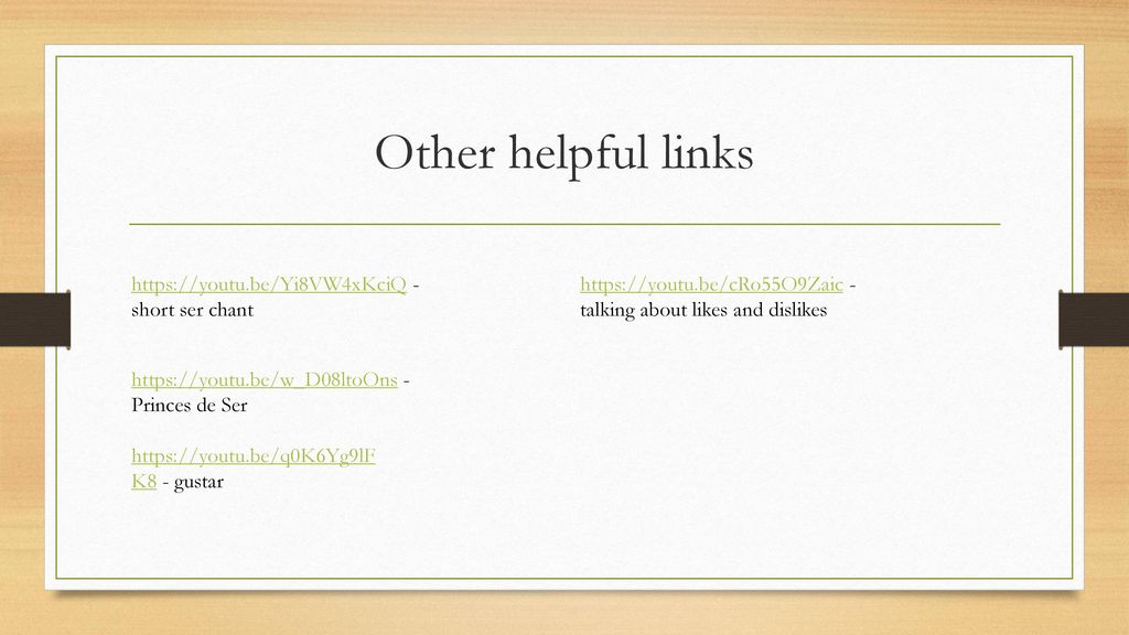 Other helpful links   - short ser chant
