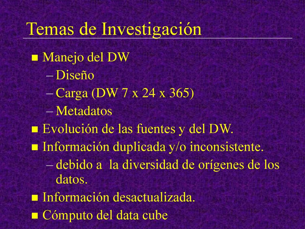 Uso de un Data Warehouse Las herramientas se usan en dos modos: