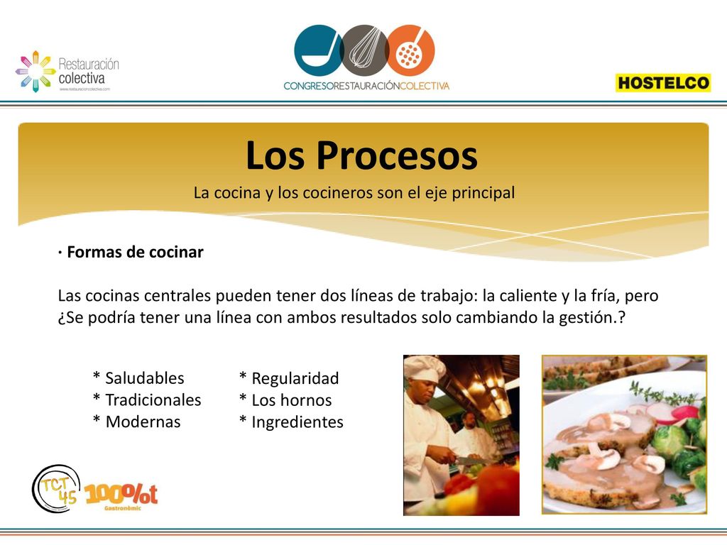 Los Procesos La cocina y los cocineros son el eje principal