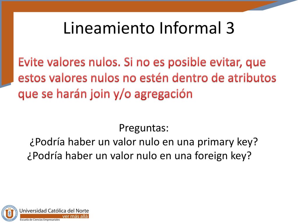 Preguntas: ¿Podría haber un valor nulo en una primary key