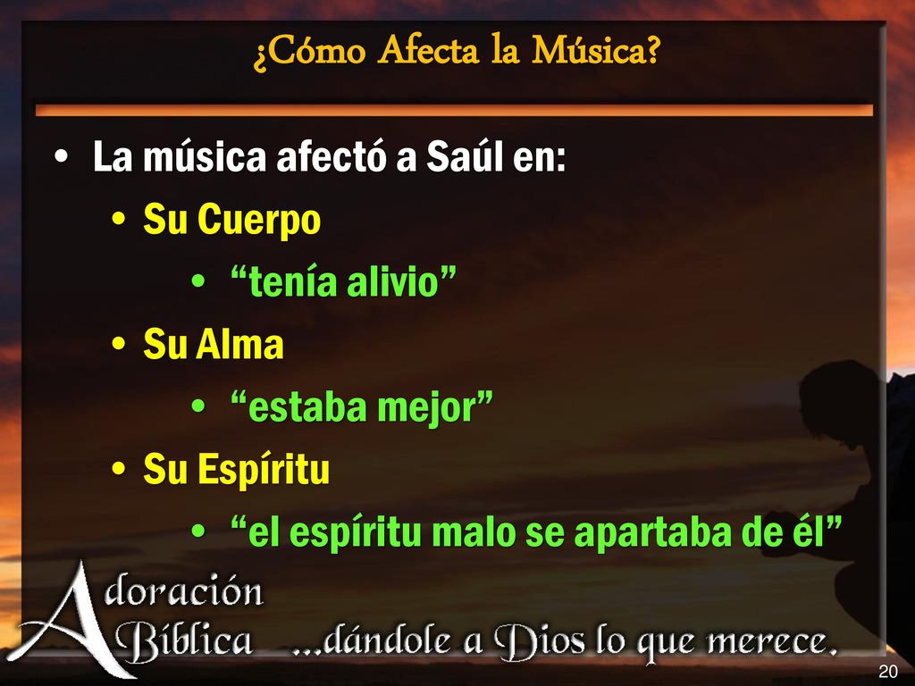 ¿Cómo Afecta la Música La música afectó a Saúl en: Su Cuerpo
