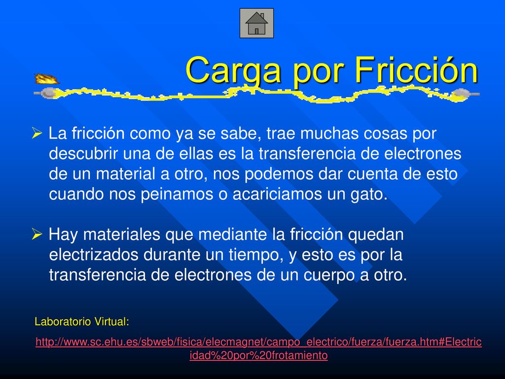 Carga por Fricción La fricción como ya se sabe, trae muchas cosas por