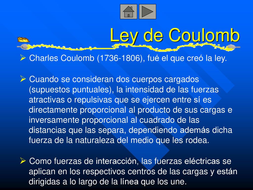Ley de Coulomb Charles Coulomb ( ), fué el que creó la ley.