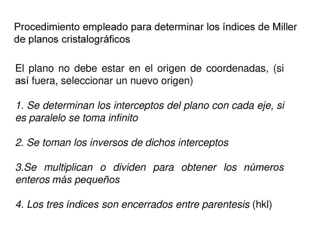 Procedimiento empleado para determinar los índices de Miller de planos cristalográficos
