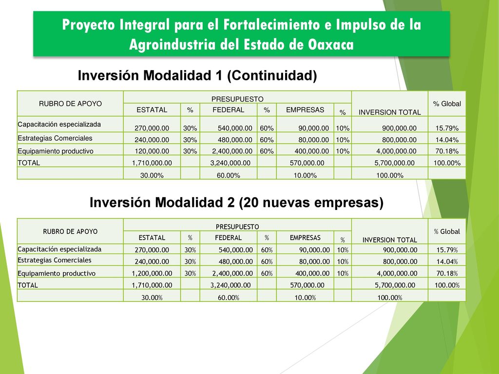 Proyecto Integral para el Fortalecimiento e Impulso de la Agroindustria del Estado de Oaxaca