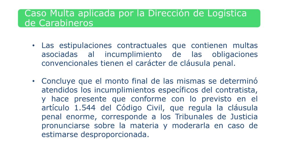 Caso Multa aplicada por la Dirección de Logística de Carabineros