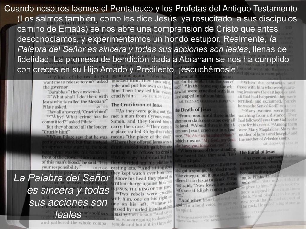 La Palabra del Señor es sincera y todas sus acciones son leales