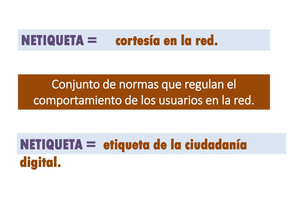 NETIQUETA = cortesía en la red.