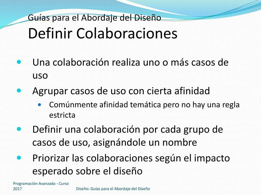 Guías para el Abordaje del Diseño Definir Colaboraciones