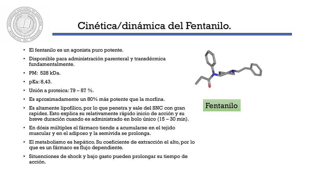 Cinética/dinámica del Fentanilo.