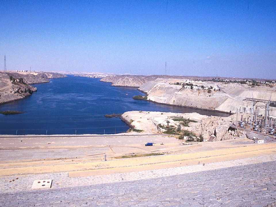 Aswan High Dam with view of Nile looking north