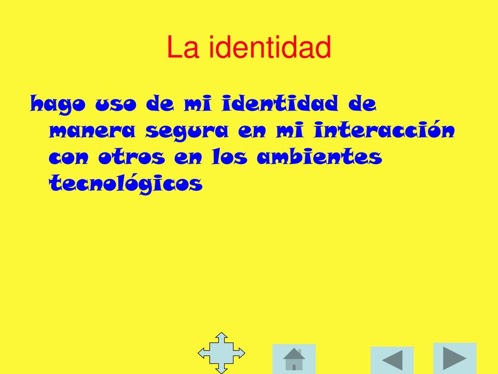 La identidad hago uso de mi identidad de manera segura en mi interacción con otros en los ambientes tecnológicos.