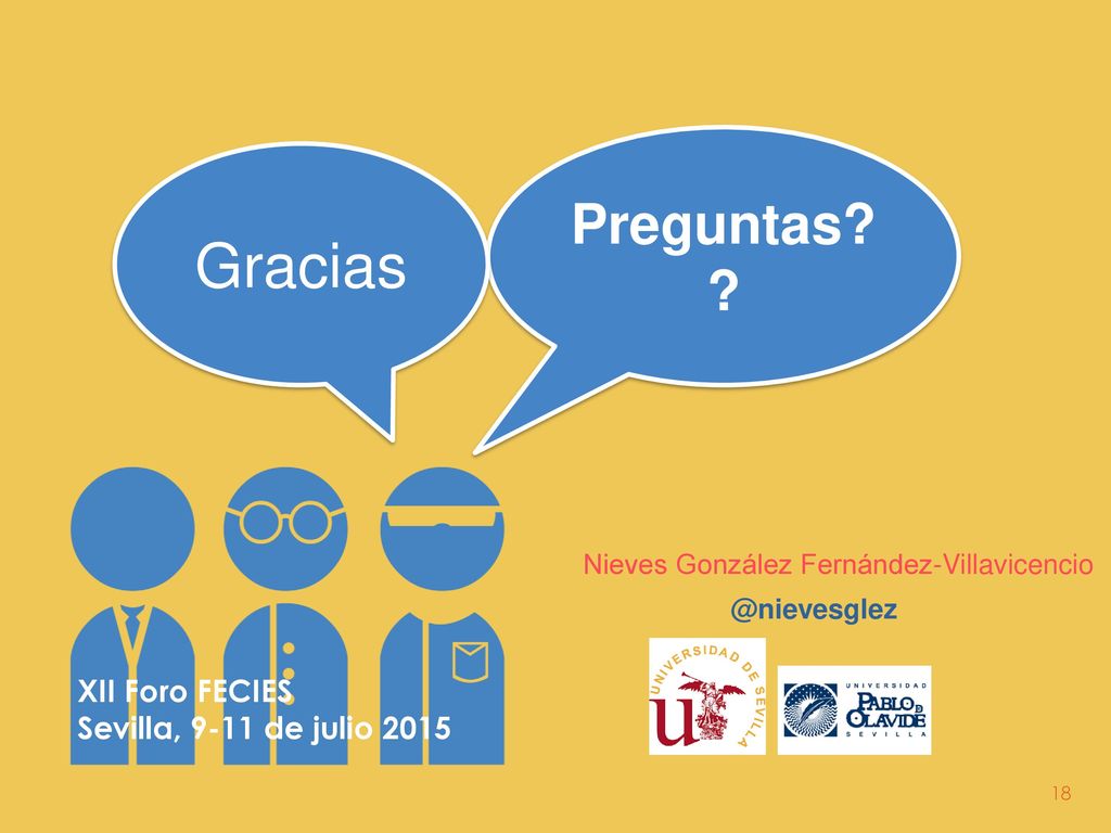 Gracias Preguntas XII Foro FECIES Sevilla, 9-11 de julio 2015