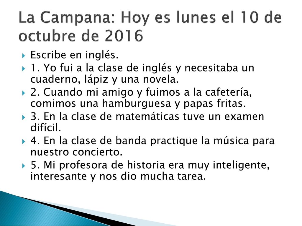 La Campana: Hoy es lunes el 10 de octubre de 2016