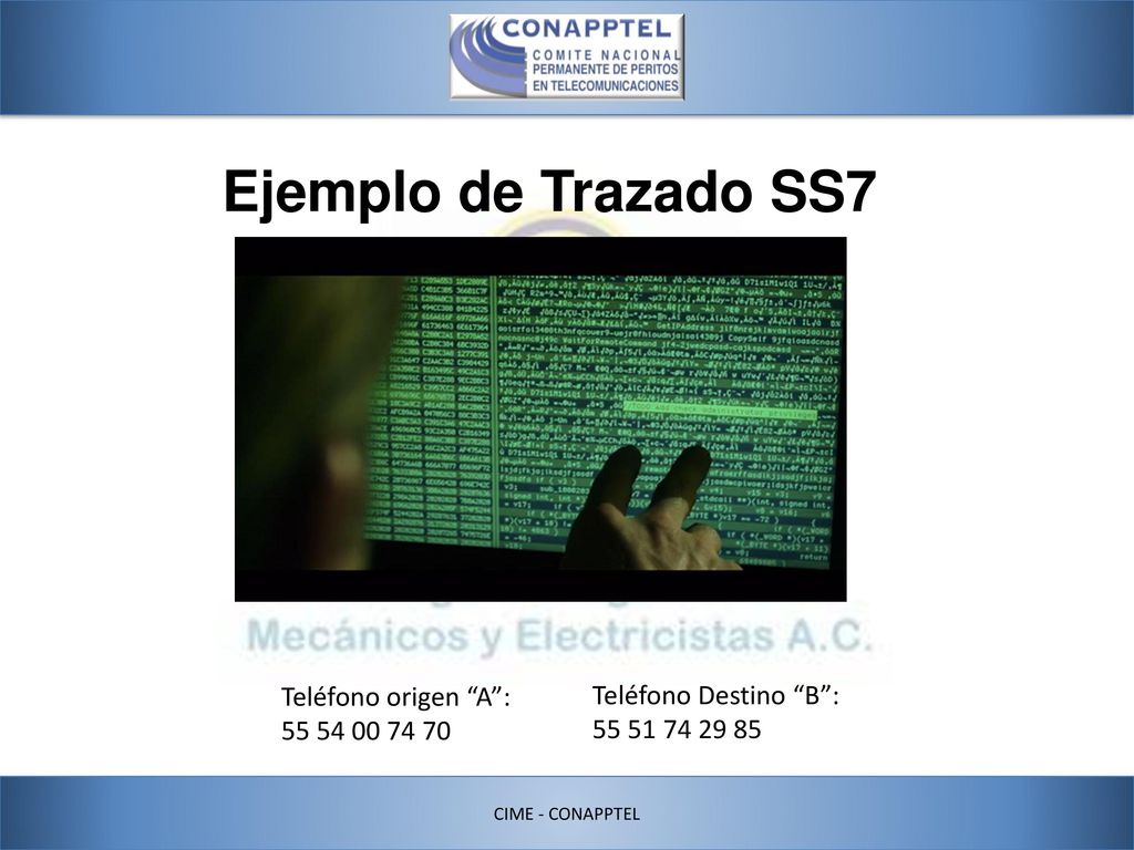 Ejemplo de Trazado SS7 Teléfono origen A : Teléfono Destino B :