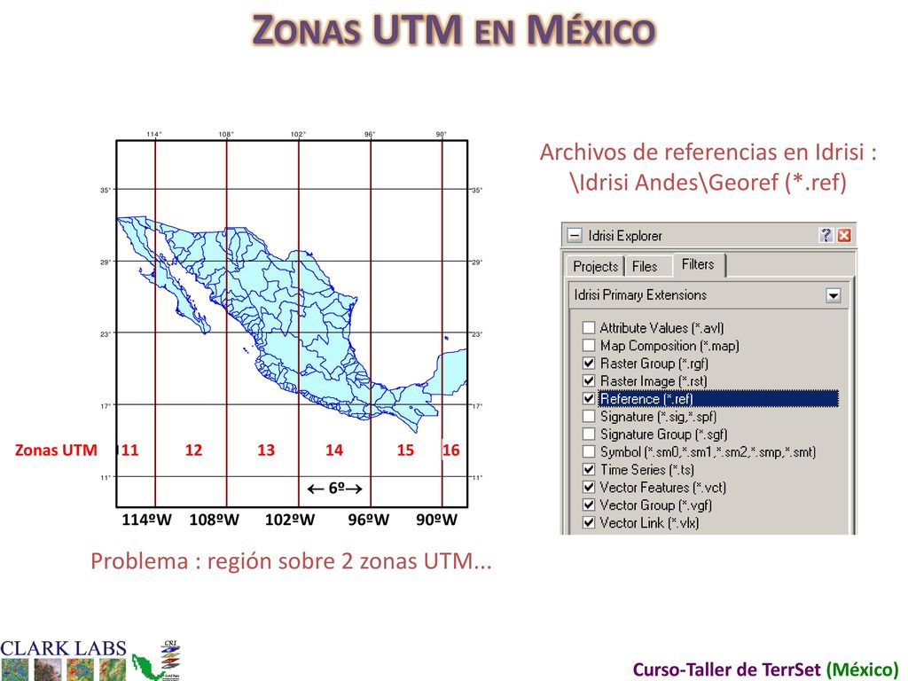 Zonas UTM en México Archivos de referencias en Idrisi :